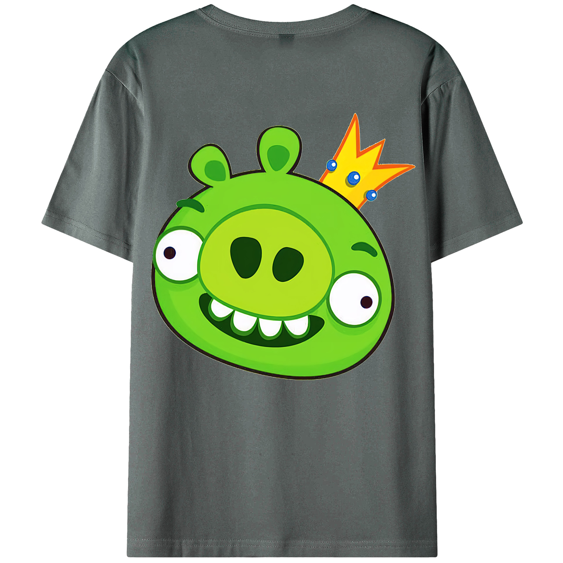 （画像用） Angry Birds アングリーバード 綿100％ メンズ半袖Tシャツ（バックプリント） 通気性